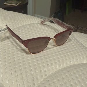 Cole Haan Burgundy and Gold Sunglasses